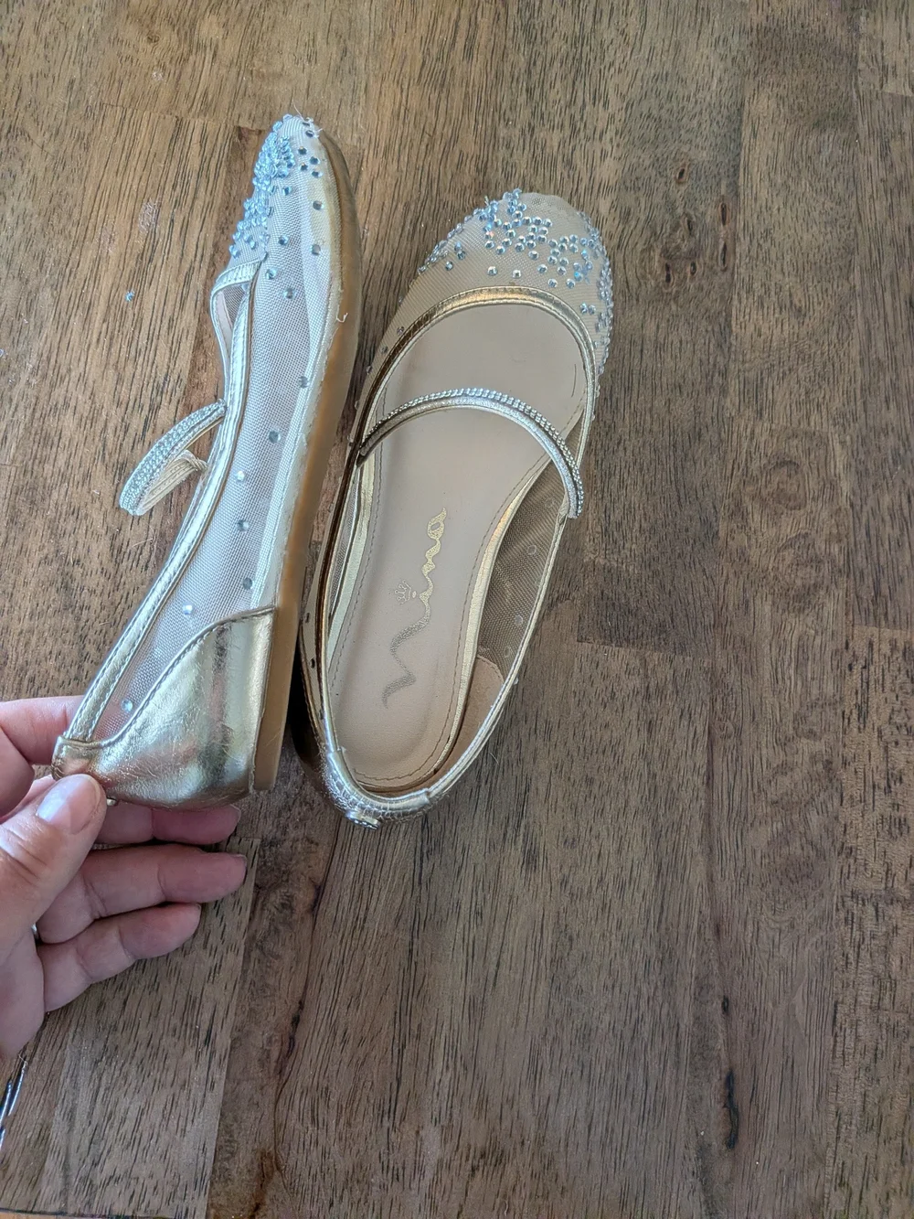 Unisa Kids Ivory Pearl Embellished Mary Jane Flats